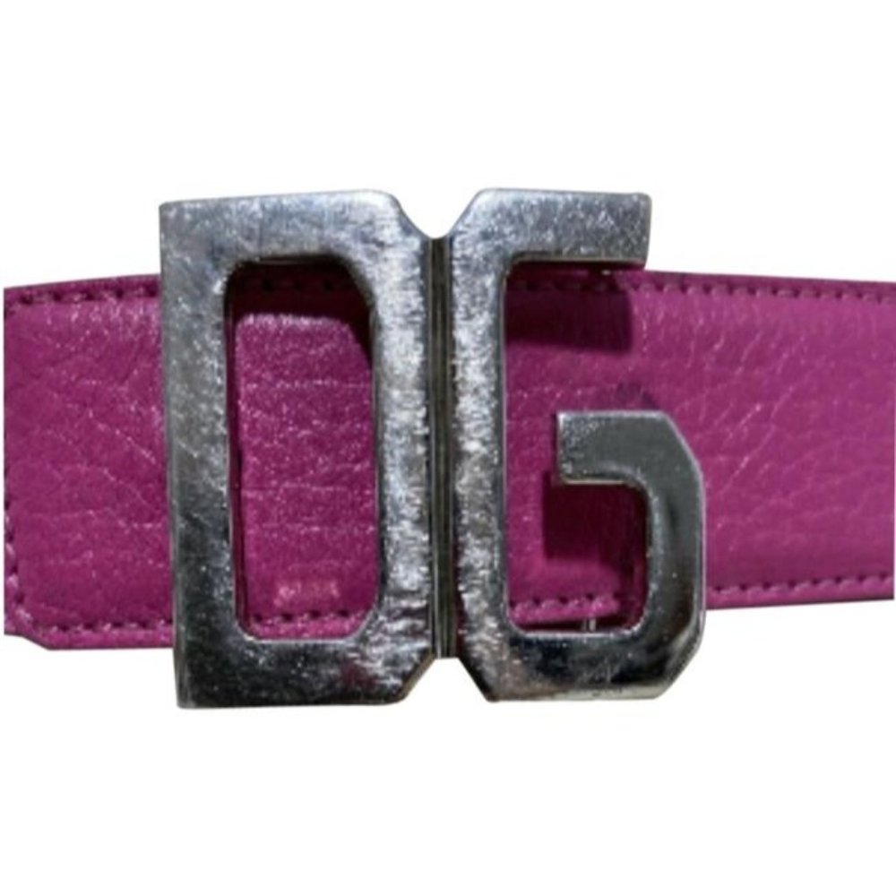 Dolce And Gabbana Pink with Chrome DG Buckle Belt